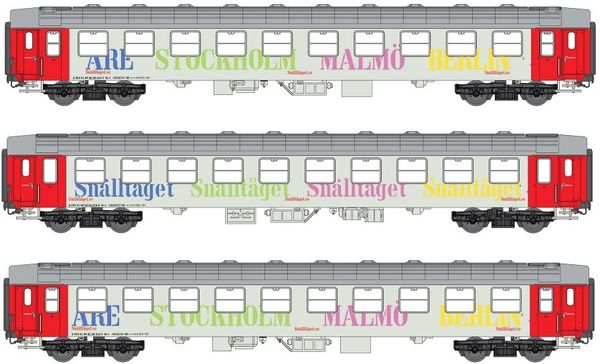 Kato HobbyTrain Lemke HE13060803 - 3-part 2nd class couchette car set Berlin Night Express